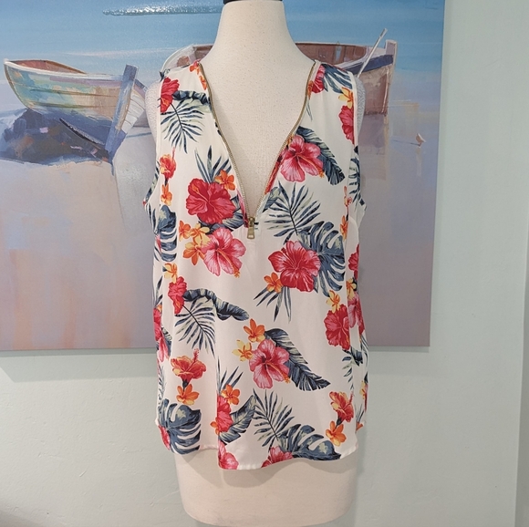 Wishful Park Tops - Wishful Park lightweight tropical floral tank